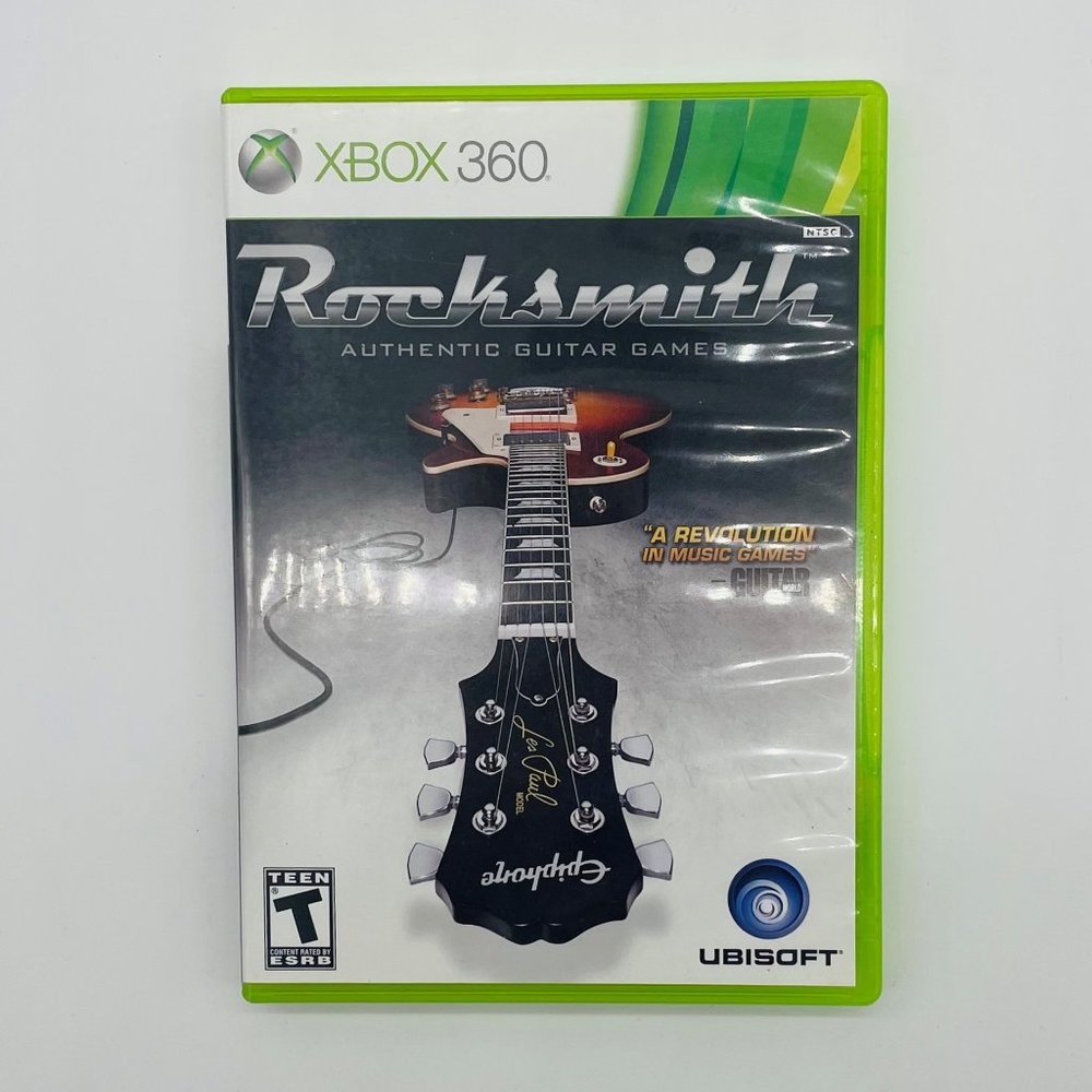 Microsoft XBbox 360 Rocksmith Authentic Guitar Games with Original Neck Stickers